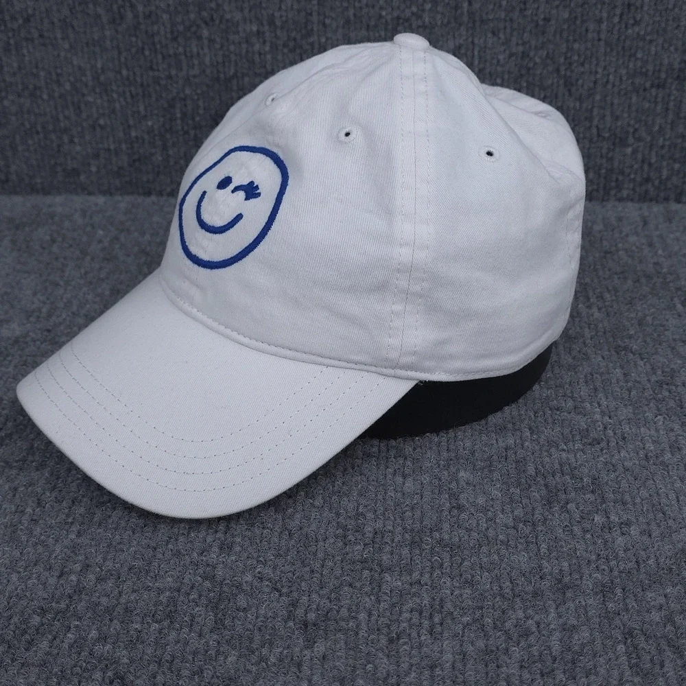 Aerie Hat Cap Adult Strap Back Adjustable One Size White Smiley Face Wink Womens